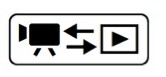 Illustration of icon to switch from camera mode to viewing mode.
