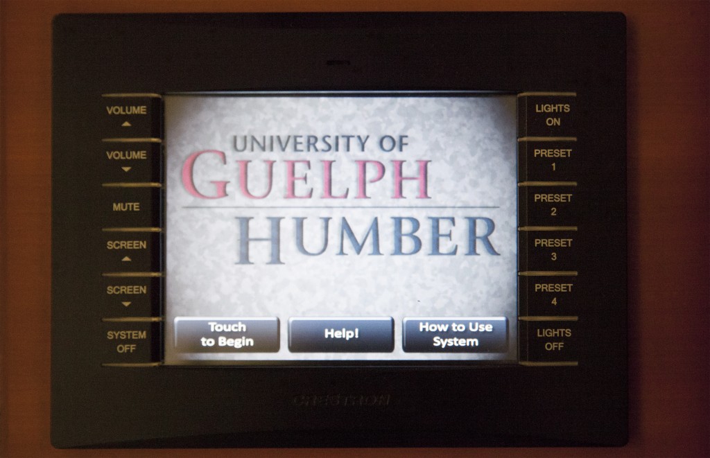 Closeup view of the touch panel