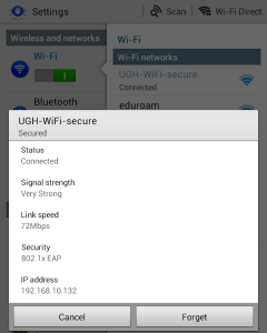 WIFI settings on Android