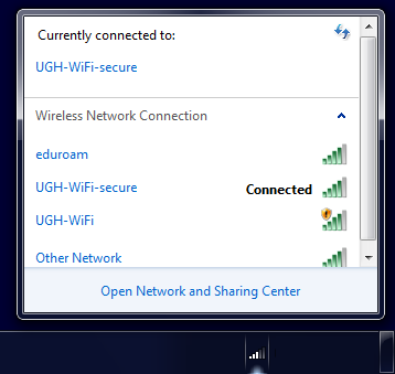 Windows dialog box showing WIFI settings